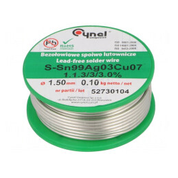 Sârmă de lipit fără plumb 1,5mm 100g | Electronic-mag.ro | Componente Electronice