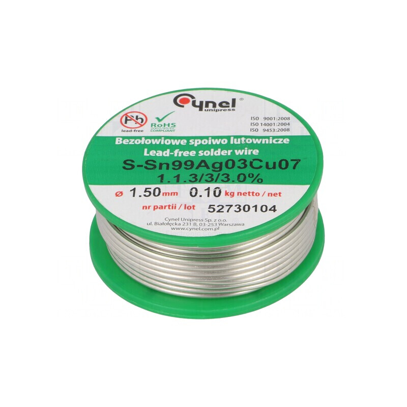 Sârmă de lipit fără plumb 1,5mm 100g | Electronic-mag.ro | Componente Electronice Sârmă de lipit fără plumb 1,5mm 100g | Electronic-mag.ro | Componente Electronice