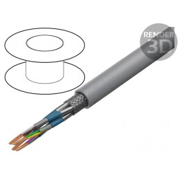 Cablu PVC gri 4x2x0,5mm2 500V autostingere | Electronic-mag.ro | Componente Electronice
