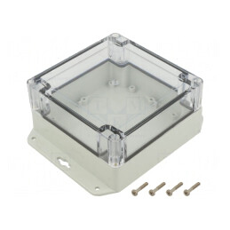 Carcasă Universală ABS Gri Deschis 105x105x60mm | Electronic-mag.ro | Componente Electronice
