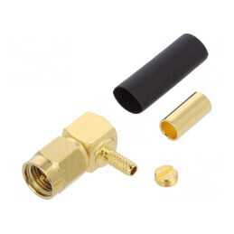 Mufă SMA tată unghi 90° 50Ω PTFE | Electronic-mag.ro | Componente Electronice