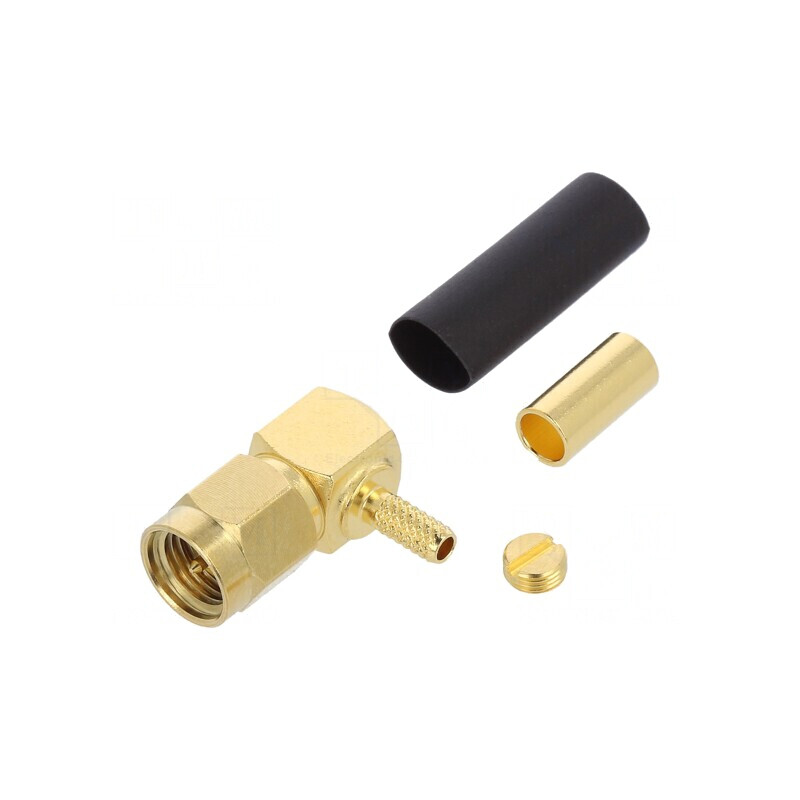 Mufă SMA tată unghi 90° 50Ω PTFE | Electronic-mag.ro | Componente Electronice