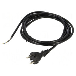 Cablu Alimentare 2x1mm2 3m Negru 230V 10A | Electronic-mag.ro | Componente Electronice