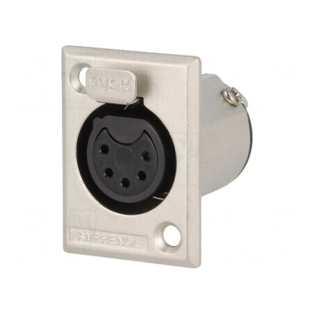 Soclu XLR Mamă 5 Pin Drept Cu Buton Lipire | Electronic-mag.ro | Componente Electronice