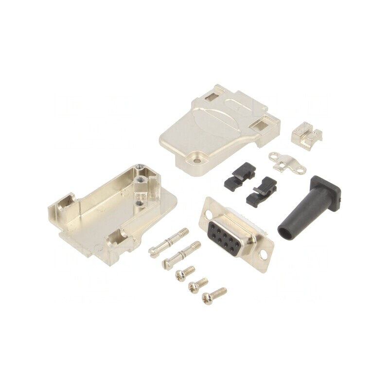 Mufă D-Sub 9 PIN Mamă Neagră pentru Lipire pe Cablu - Set Complet | Electronic-mag.ro | Componente Electronice Mufă D-Sub 9 PIN Mamă Neagră pentru Lipire pe Cablu - Set Complet | Electronic-mag.ro | Componente Electronice