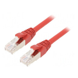 Patch cord roșu Cat.6a S/FTP Cu LSZH 2m