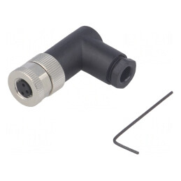 Conector M8 3-PIN 90° Neecranat pe Cablu | Electronic-mag.ro | Componente Electronice