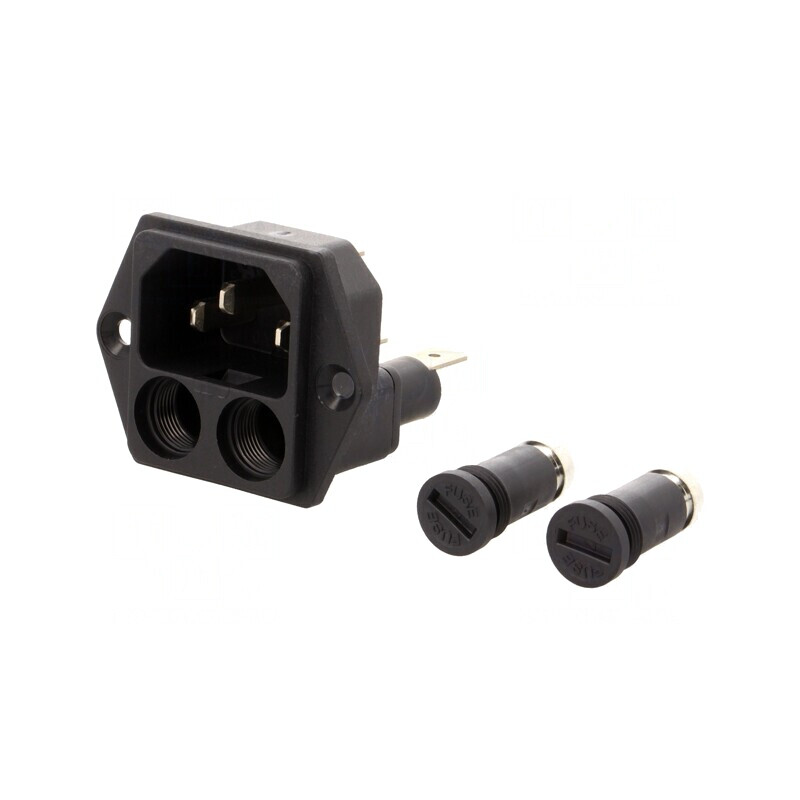 Conector de alimentare AC soclu tată 10A 250V | Electronic-mag.ro | Componente Electronice