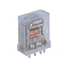 Releu Electromagnetic DPDT 12VDC 10A | Electronic-mag.ro | Componente Electronice
