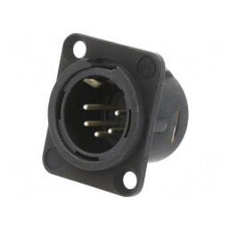 Soclu XLR Tată 5 Pin Drept Negru 7.5A 19x24mm | Electronic-mag.ro | Componente Electronice