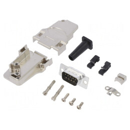 Conector D-Sub 9 Pin Tată 45° Lipire Cablu Gold Flash | Electronic-mag.ro | Componente Electronice
