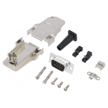 Conector D-Sub 9 Pin Tată 45° Lipire Cablu Gold Flash | Electronic-mag.ro | Componente Electronice
