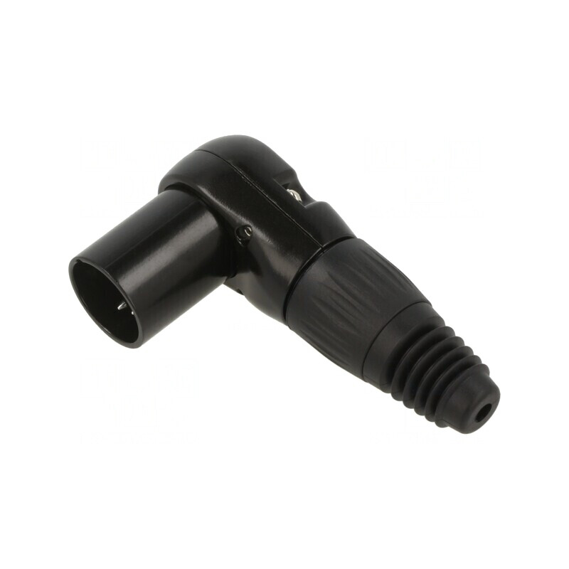 Mufă XLR 4 pini unghi 90° neagră RAMP | Electronic-mag.ro | Componente Electronice