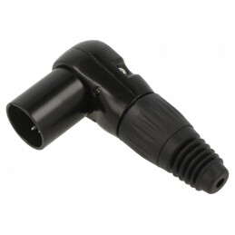Mufă XLR 4 pini unghi 90° neagră RAMP | Electronic-mag.ro | Componente Electronice