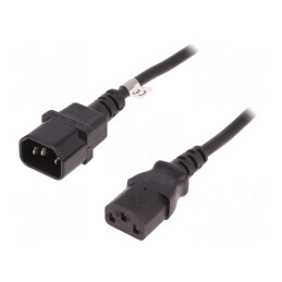 Cablu Prelungitor IEC C13 la C14 5m Negru 10A 250V | Electronic-mag.ro | Componente Electronice