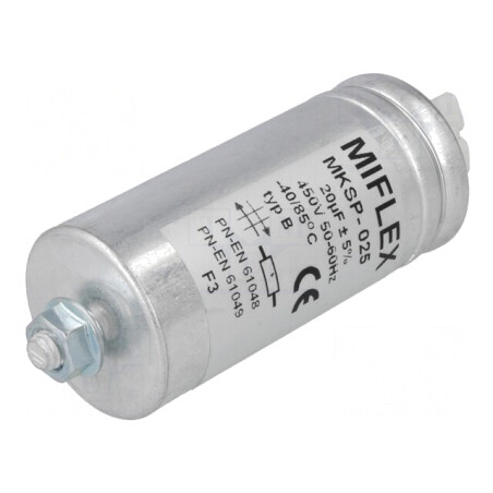 Condensator Lămpi Descărcare 20uF 450VAC | Electronic-mag.ro | Componente Electronice