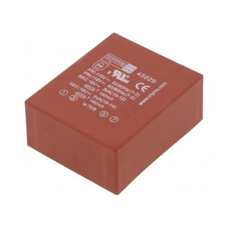 Transformator Încapsulat 6VA 115/230VAC 18V 167mA | Electronic-mag.ro | Componente Electronice