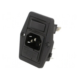 Conector alimentare AC soclu IEC 60320 10A 250V | Electronic-mag.ro | Componente Electronice