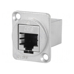 Adaptor FT Cat6 Ecranat 8p8c Metal 19x24mm | Electronic-mag.ro | Componente Electronice
