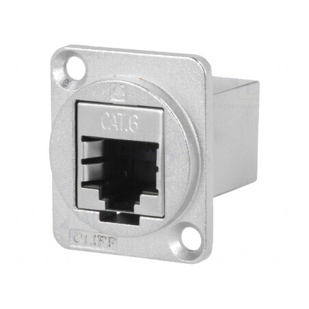 Adaptor FT Cat6 Ecranat 8p8c Metal 19x24mm | Electronic-mag.ro | Componente Electronice