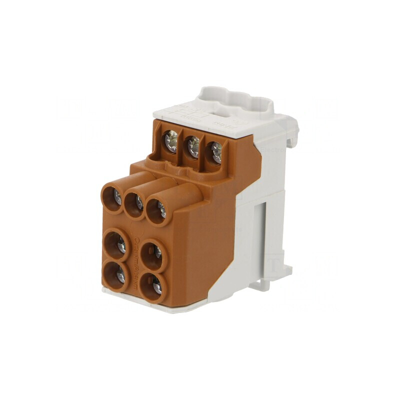 Bloc de Distribuție Termic 10mm2 25mm2 Maro | Electronic-mag.ro | Componente Electronice