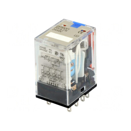Releu Electromagnetic 4PDT 24VDC 5A | Electronic-mag.ro | Componente Electronice