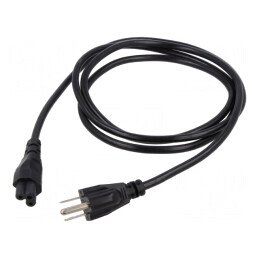 Cablu Alimentare 1,8m Negru 3x18AWG IEC C5 la NEMA 5-15 | Electronic-mag.ro | Componente Electronice