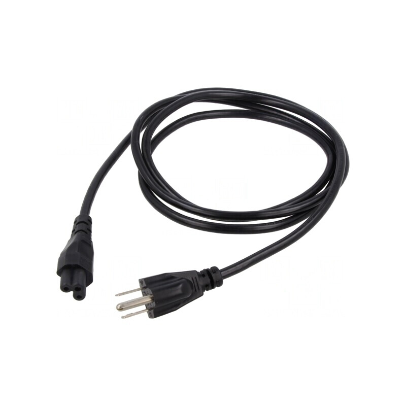 Cablu Alimentare 1,8m Negru 3x18AWG IEC C5 la NEMA 5-15 | Electronic-mag.ro | Componente Electronice Cablu Alimentare 1,8m Negru 3x18AWG IEC C5 la NEMA 5-15 | Electronic-mag.ro | Componente Electronice