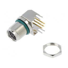 Conector M8 Mamă 5 Pin 90° pentru PCB 1,5A