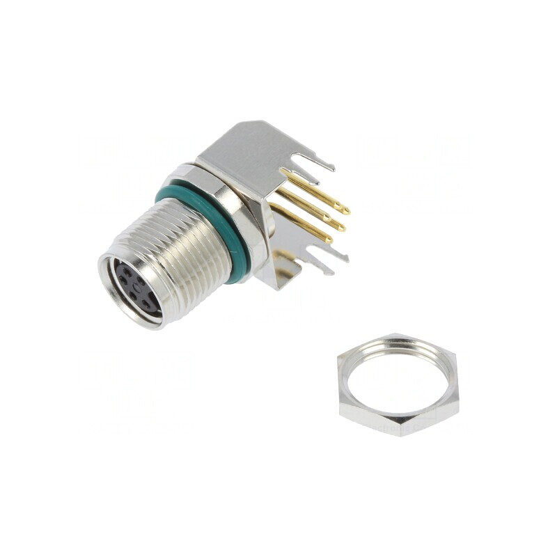 Conector M8 Mamă 5 Pin 90° pentru PCB 1,5A | Electronic-mag.ro | Componente Electronice