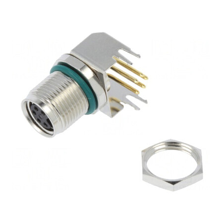 Conector M8 Mamă 5 Pin 90° pentru PCB 1,5A | Electronic-mag.ro | Componente Electronice