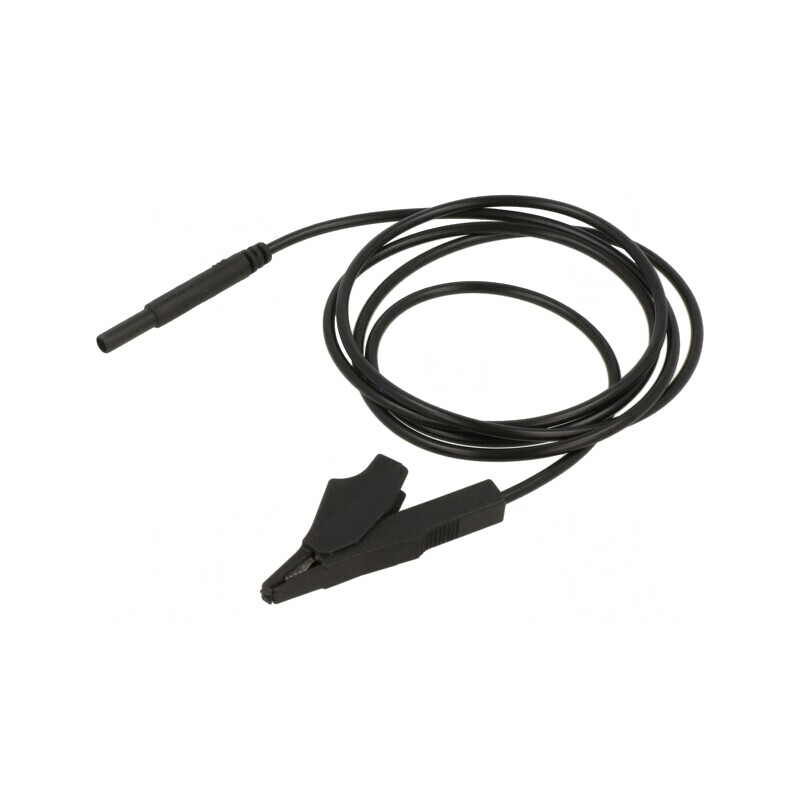 Cablu de măsurare 10A cu mufa banană și clemă crocodil neagră | Electronic-mag.ro | Componente Electronice
