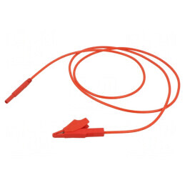 Cablu de măsurare 10A cu clemă crocodil roșie | Electronic-mag.ro | Componente Electronice