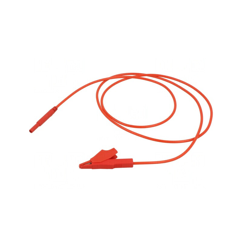 Cablu de măsurare 10A cu clemă crocodil roșie | Electronic-mag.ro | Componente Electronice