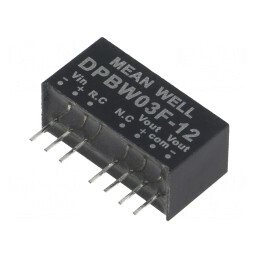 Convertor DC/DC 3W 9-36V la 12V/-12V SIP8 | Electronic-mag.ro | Componente Electronice