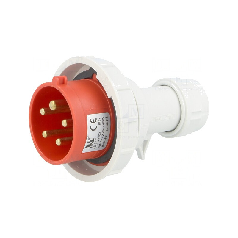 Conector alimentare AC trifazat 16A 400VAC IP67 | Electronic-mag.ro | Componente Electronice