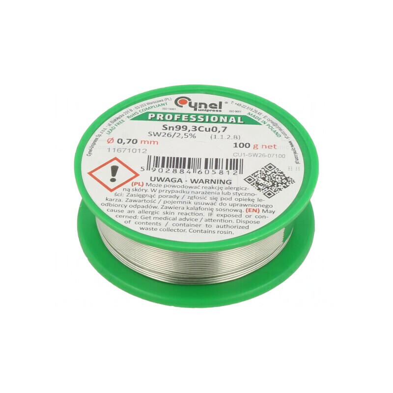 Sârmă lipit fără plumb 0,7mm 100g | Electronic-mag.ro | Componente Electronice Sârmă lipit fără plumb 0,7mm 100g | Electronic-mag.ro | Componente Electronice