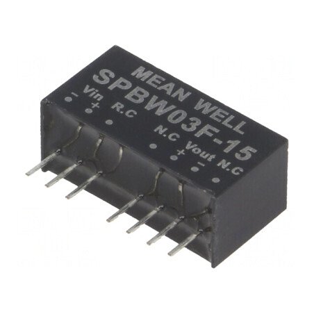 DC-DC Convertor 3W 9-36V la 15V 200mA SIP8 | Electronic-mag.ro | Componente Electronice