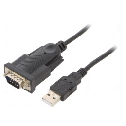 Convertor USB-RS232 | D-Sub 9pin mufă,USB A mufă | 1,5m | USB 2.0 | UAS-DB9M-02
