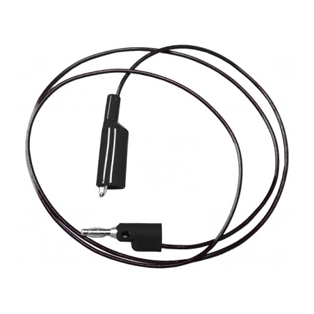 Cablu de măsurare 5A mufă banană 4 mm clemă crocodil neagră | Electronic-mag.ro | Componente Electronice