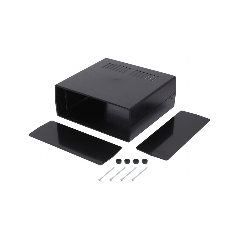 Carcasă ventilată ABS neagră 218x237x92mm | Electronic-mag.ro | Componente Electronice
