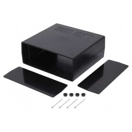 Carcasă ventilată ABS neagră 218x237x92mm | Electronic-mag.ro | Componente Electronice