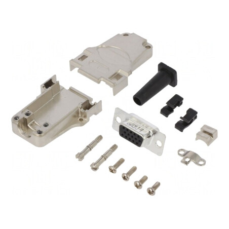 Conector D-Sub 15-Pin Mamă Lipire pe Cablu Gold | Electronic-mag.ro | Componente Electronice