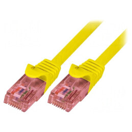 Patch cord U/UTP Cat6 LSZH Galben 10m 26AWG | Electronic-mag.ro | Componente Electronice