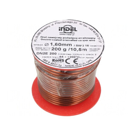 Sârmă emailată dublu 1,6mm 0,2kg Cu | Electronic-mag.ro | Componente Electronice