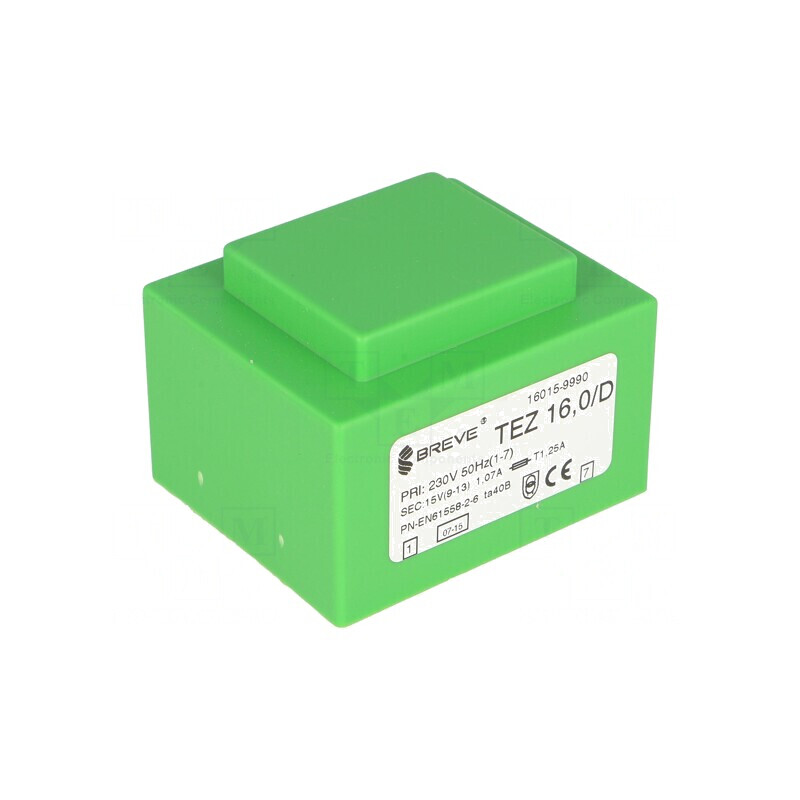 Transformator încapsulat 16VA 230VAC 15V PCB | Electronic-mag.ro | Componente Electronice