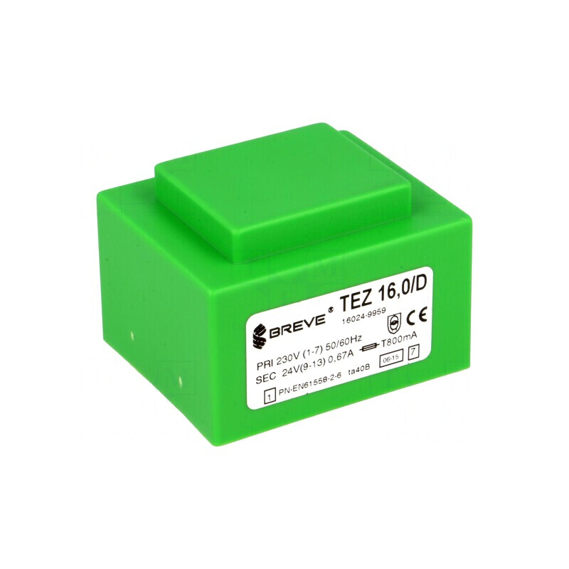 Transformator Încapsulat 16VA 230V AC 24V 666.6mA PCB | Electronic-mag.ro | Componente Electronice