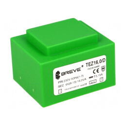 Transformator încapsulat 16VA 230V 6V PCB | Electronic-mag.ro | Componente Electronice