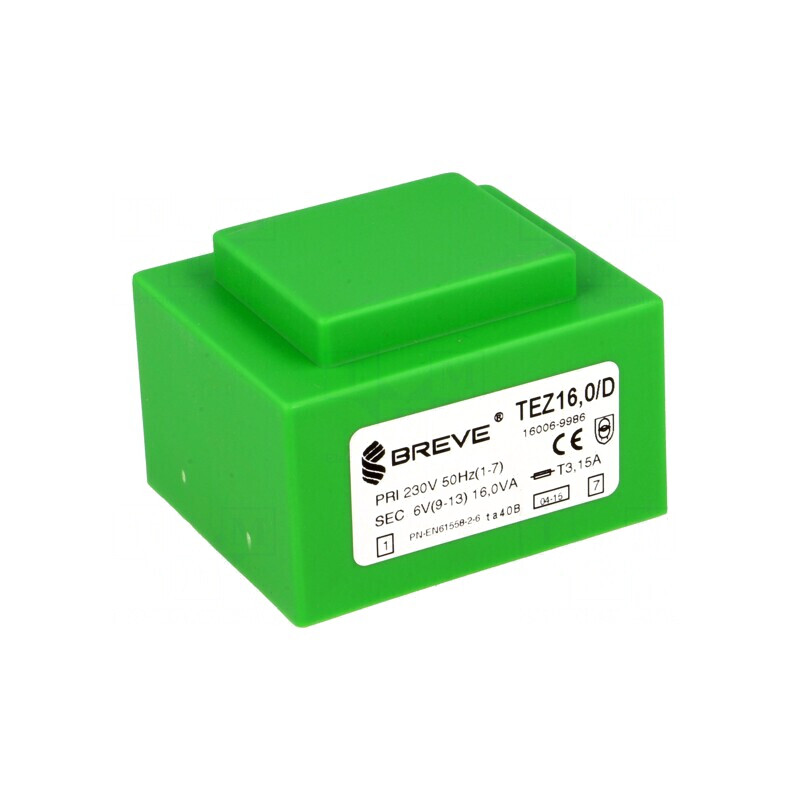 Transformator încapsulat 16VA 230V 6V PCB | Electronic-mag.ro | Componente Electronice