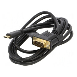 Adaptor USB-C la D-Sub 15pin 2m Negru | Electronic-mag.ro | Componente Electronice